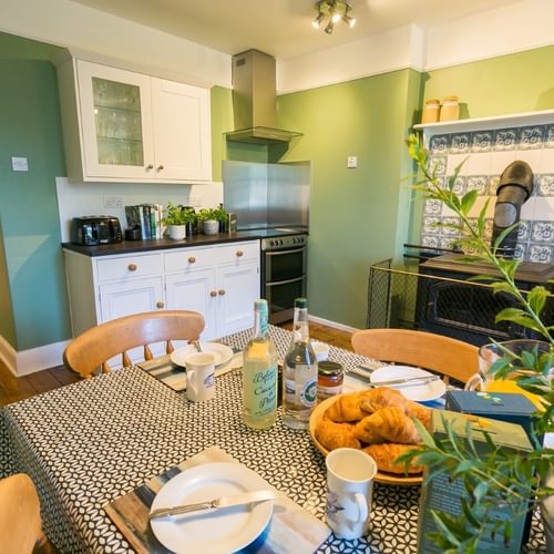 Boltholes and Hideaways Anglesey Plas Lligwy kitchen to bathroom