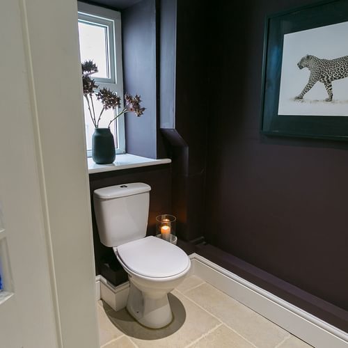 Craig Hyfryd Beaumaris Anglesey burgundy bathroom 4 1920x1080