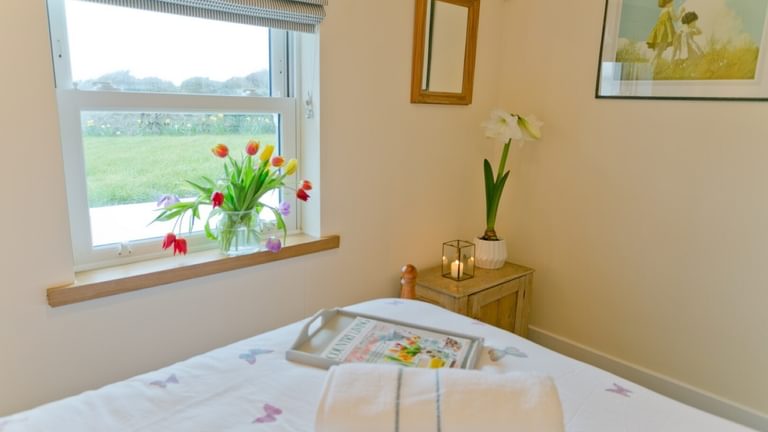 Amaryllis in bedroom Ty Gwyn Llanddona Anglesey Boltholes and hideaways by the beach