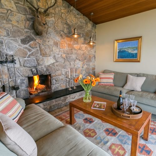 Ael Y Bryn Malltraeth Anglesey sitting room open fire