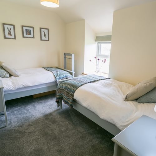 Boltholes and Hideaways Bettws Farmhouse Cemaes Bay twin bedroom