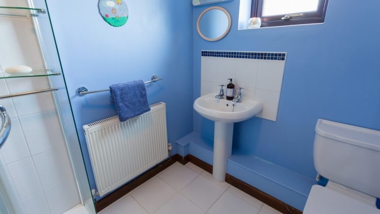 Boltholes and Hideaways Erw Fach en suite shower room to basin 1620