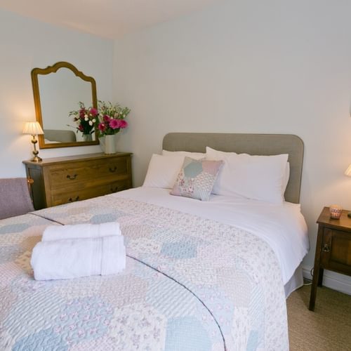 Boltholes and Hideaways Honey Hill Cottage Llangoed master bedroom from window