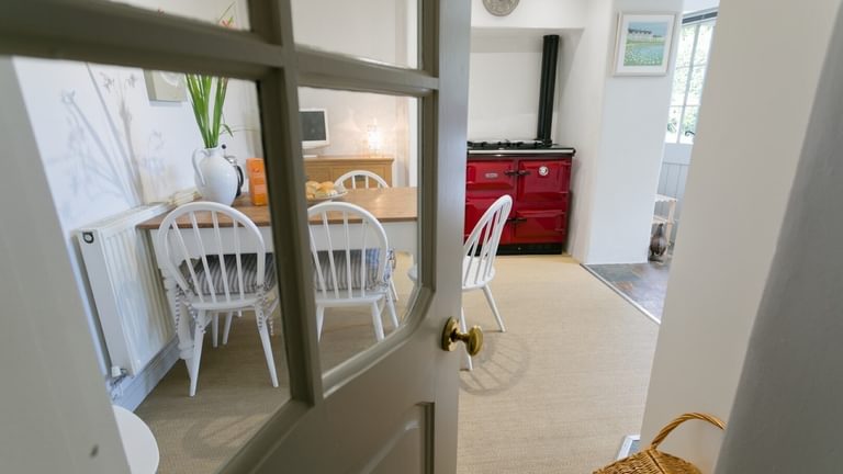 Boltholes and Hideaways Honey Hill Cottage Llangoed through to kitchen
