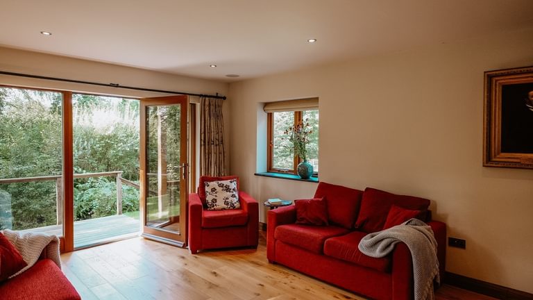 Boltholes and Hideaways Llynnon Lodge Sitting Room country views