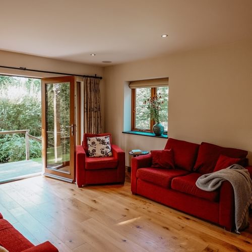 Boltholes and Hideaways Llynnon Lodge Sitting Room with Countryside views