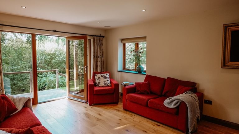 Boltholes and Hideaways Llynnon Lodge Sitting Room with Countryside views