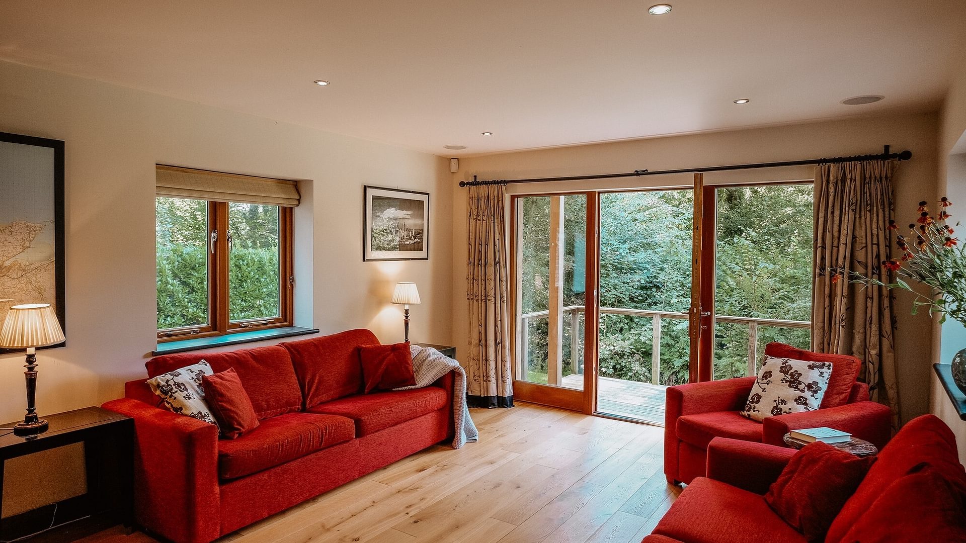 Boltholes and Hideaways Llynnon Lodge Sitting Room to balcony