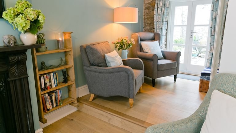 Boltholes and Hideaways Melvin Cottage Beaumaris from sitting room to seating area 1620