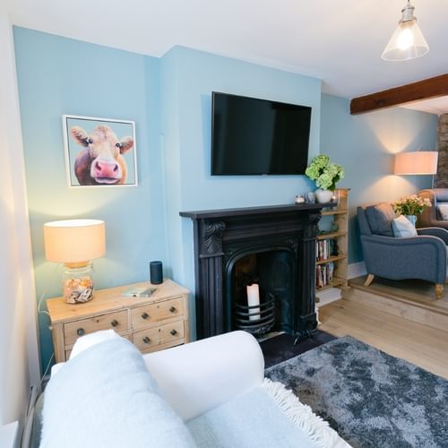 Boltholes and Hideaways Melvin Cottage Beaumaris sitting room to seating area 1620