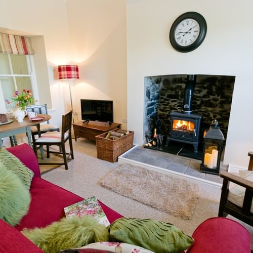 Boltholes and Hideaways Penlon sitting room to fire 1620