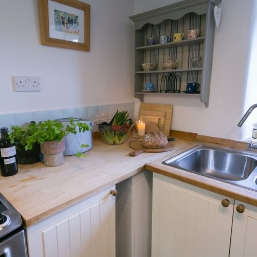 Boltholes and Hideaways Pentir Penmon kitchen sink with view
