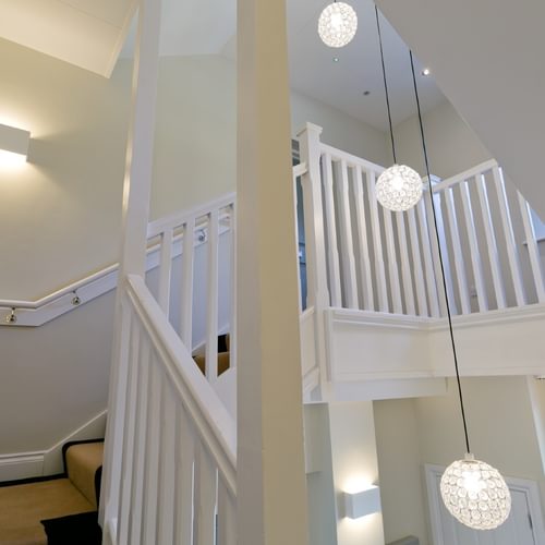 Boltholes and Hideaways Plas Y Coed Stairs to 1st floor apartment