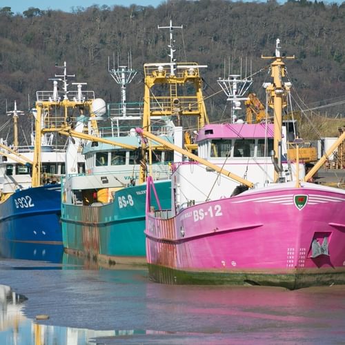 Boltholes and Hideaways Plas Y Coed Port Penrhyn mussel boats