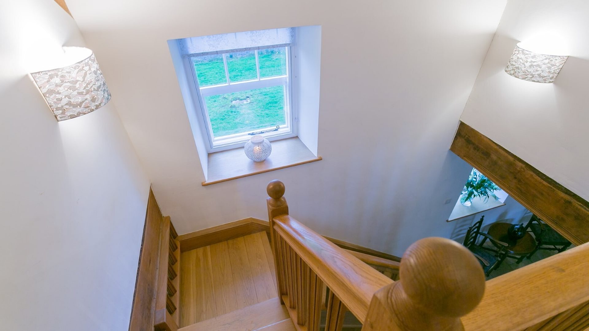 Boltholes and Hideaways Tal Y Bont Uchaf Stables dining room to upstairs bedrooms Osprey and Harrier 1620