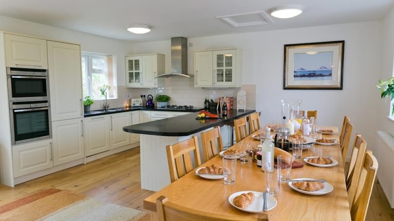 Belan Wen kitchen and dining Boltholes and Hideaways Anglesey cottage near the beach