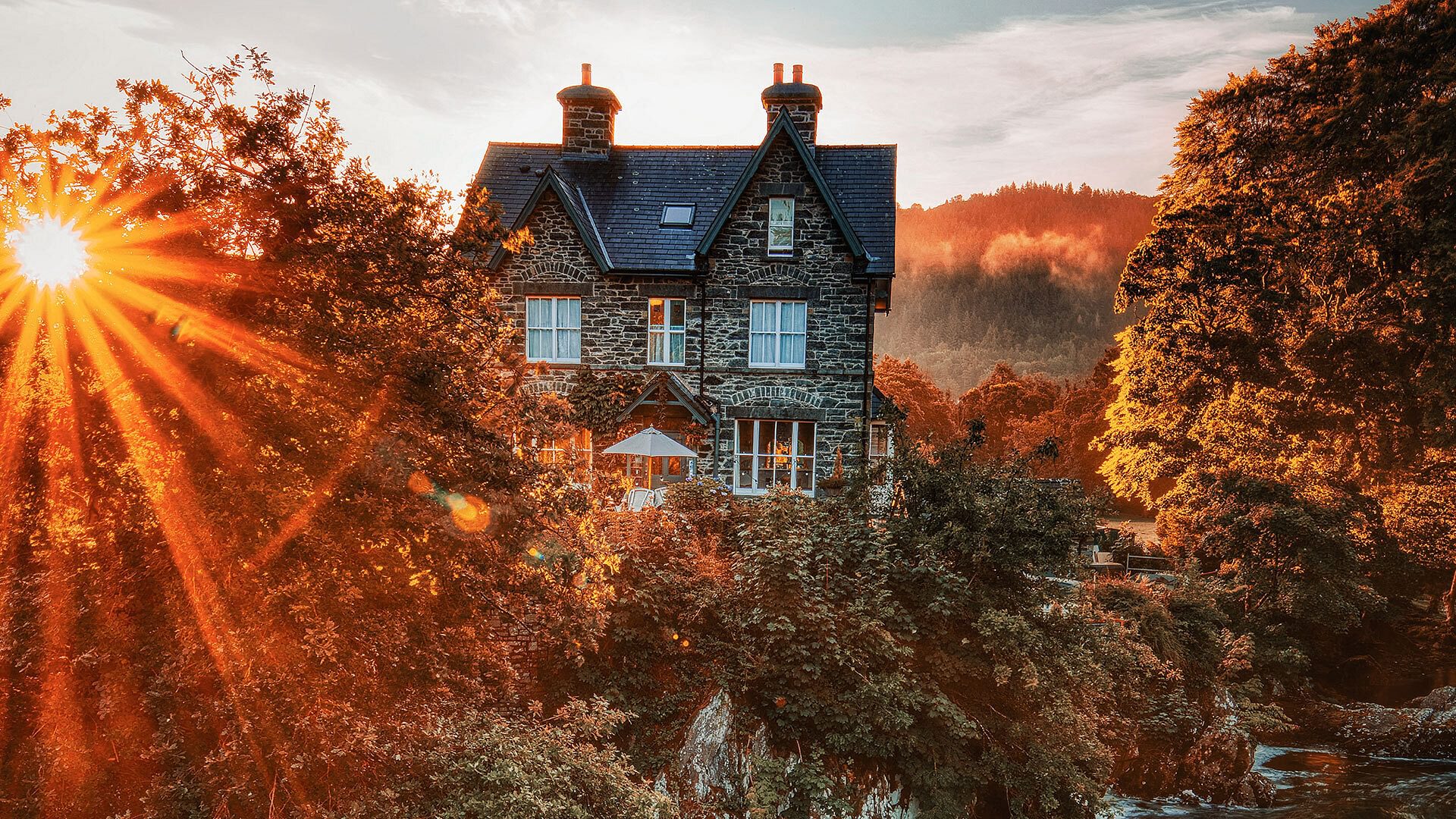 Bryn Afon Betws Y Coed Snowdonia sunset 1920x1080