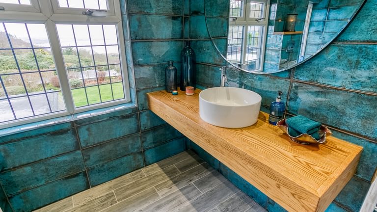 Gwynaeth Gwyn Llanddona Anglesey main bathroom blue sink 1920x1080