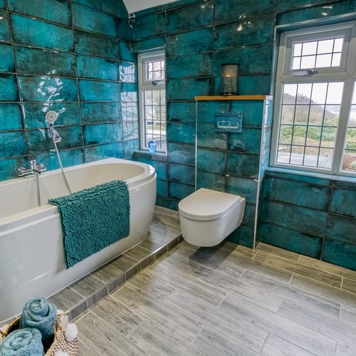 Gwynaeth Gwyn Llanddona Anglesey main bathroom blue 1920x1080