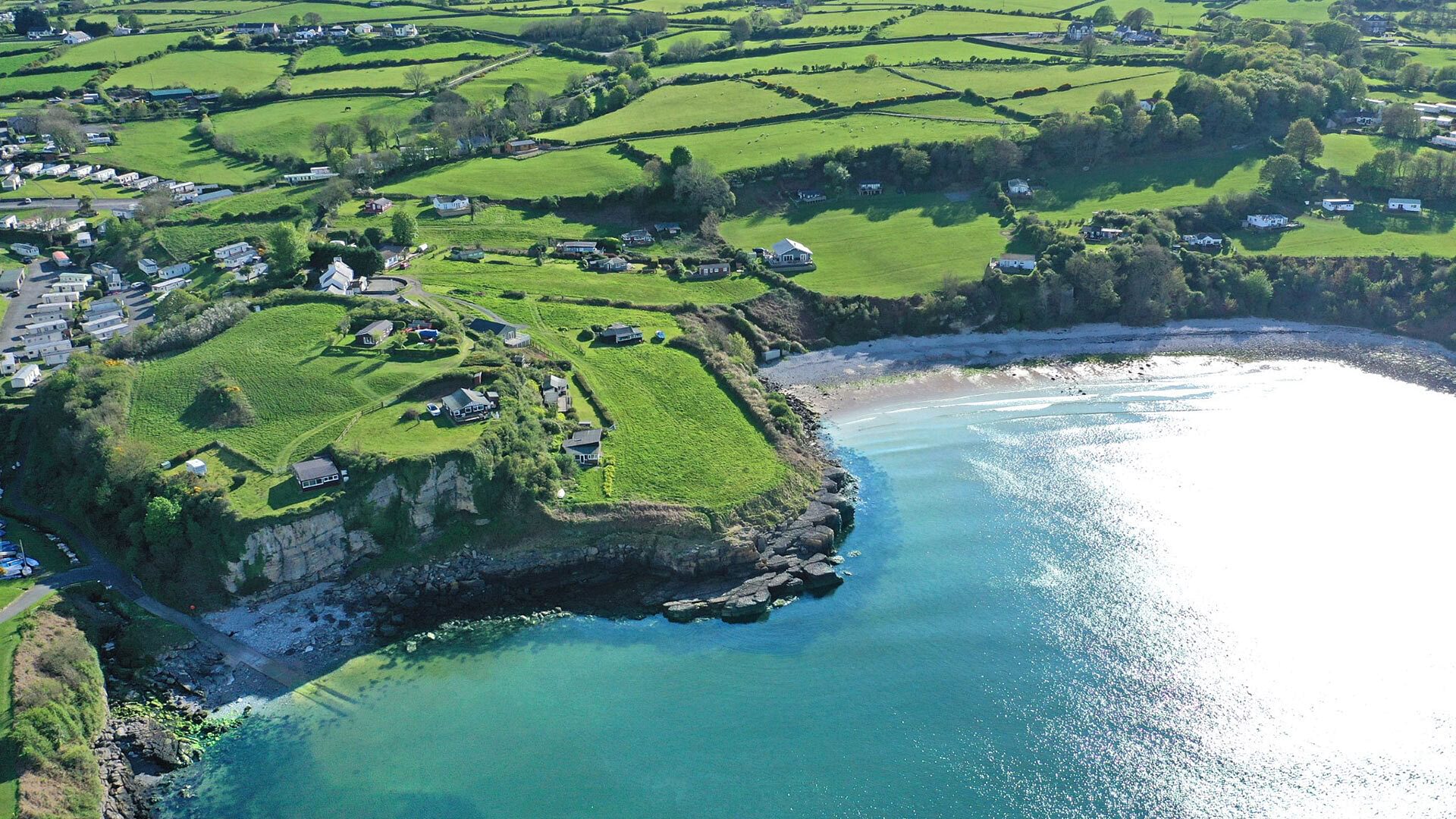 Dinas Cottage Benllech Anglesey aerial view 3 traeth bychan