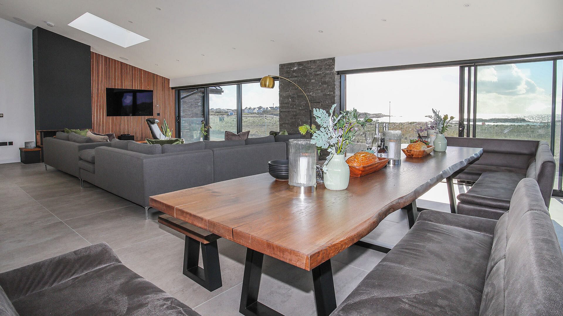 Sandown House Trearddur Bay Anglesey dining table to sitting room 1920x1080