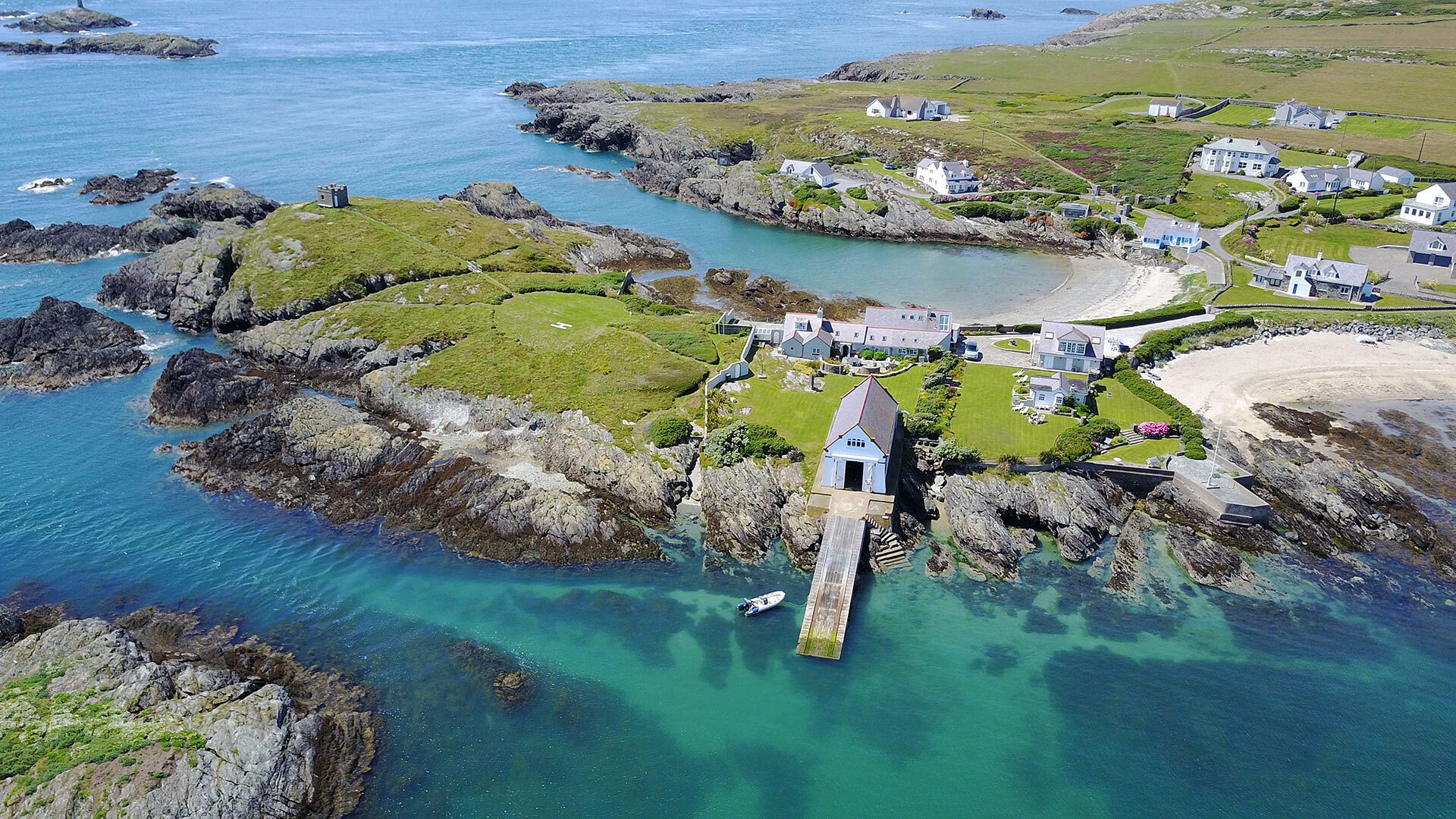 Pen Y Graig Rhoscolyn Anglesey aerial view 1920x1080