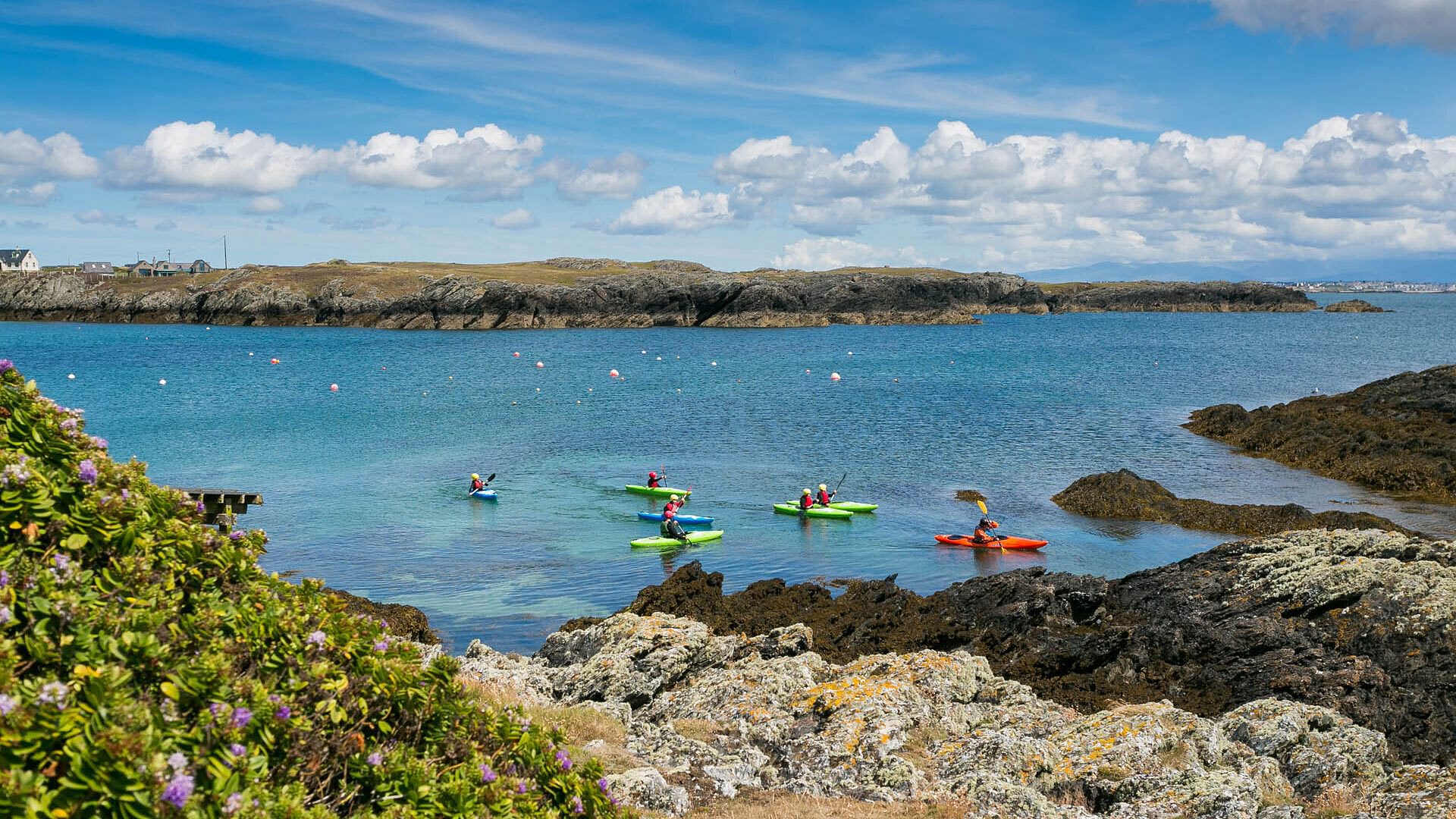 Pen Y Graig Rhoscolyn Anglesey sea kayakers 1920x1080