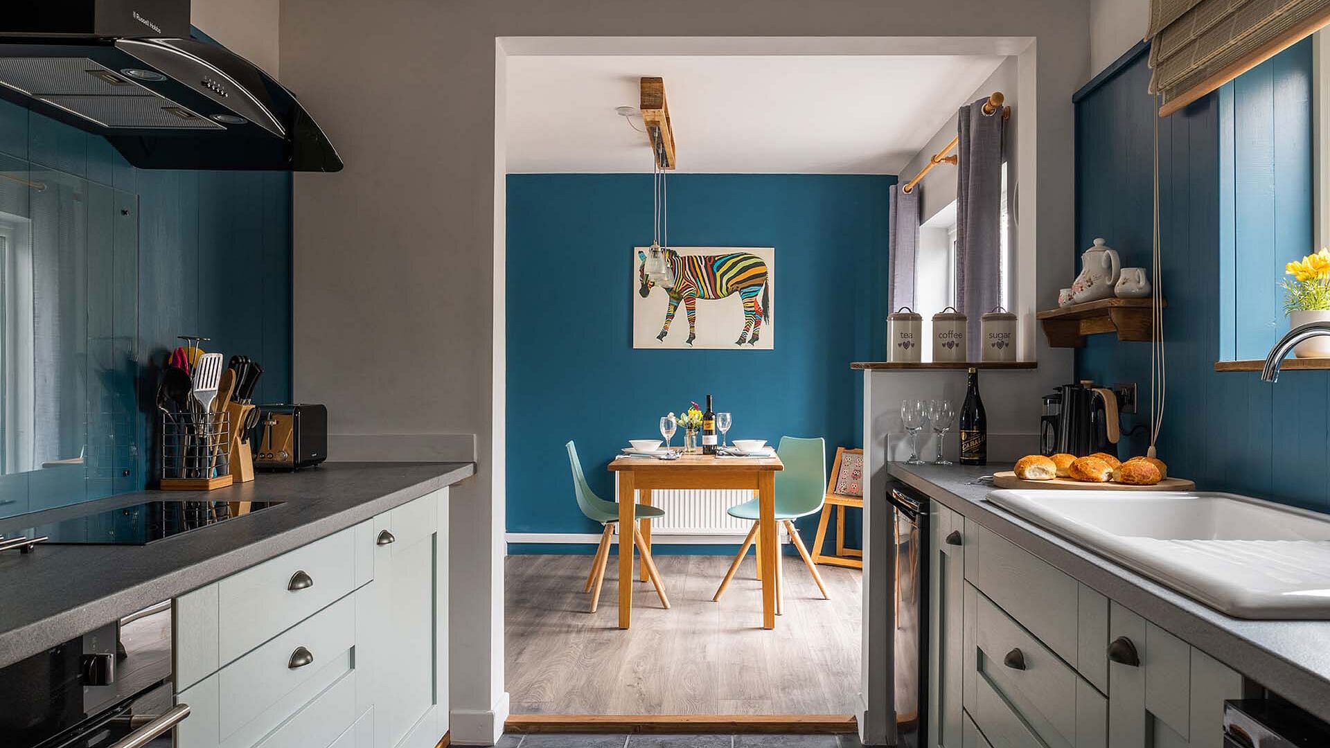 Willow Cottage Newborough Anglesey kitchen to dining area 1920x1080