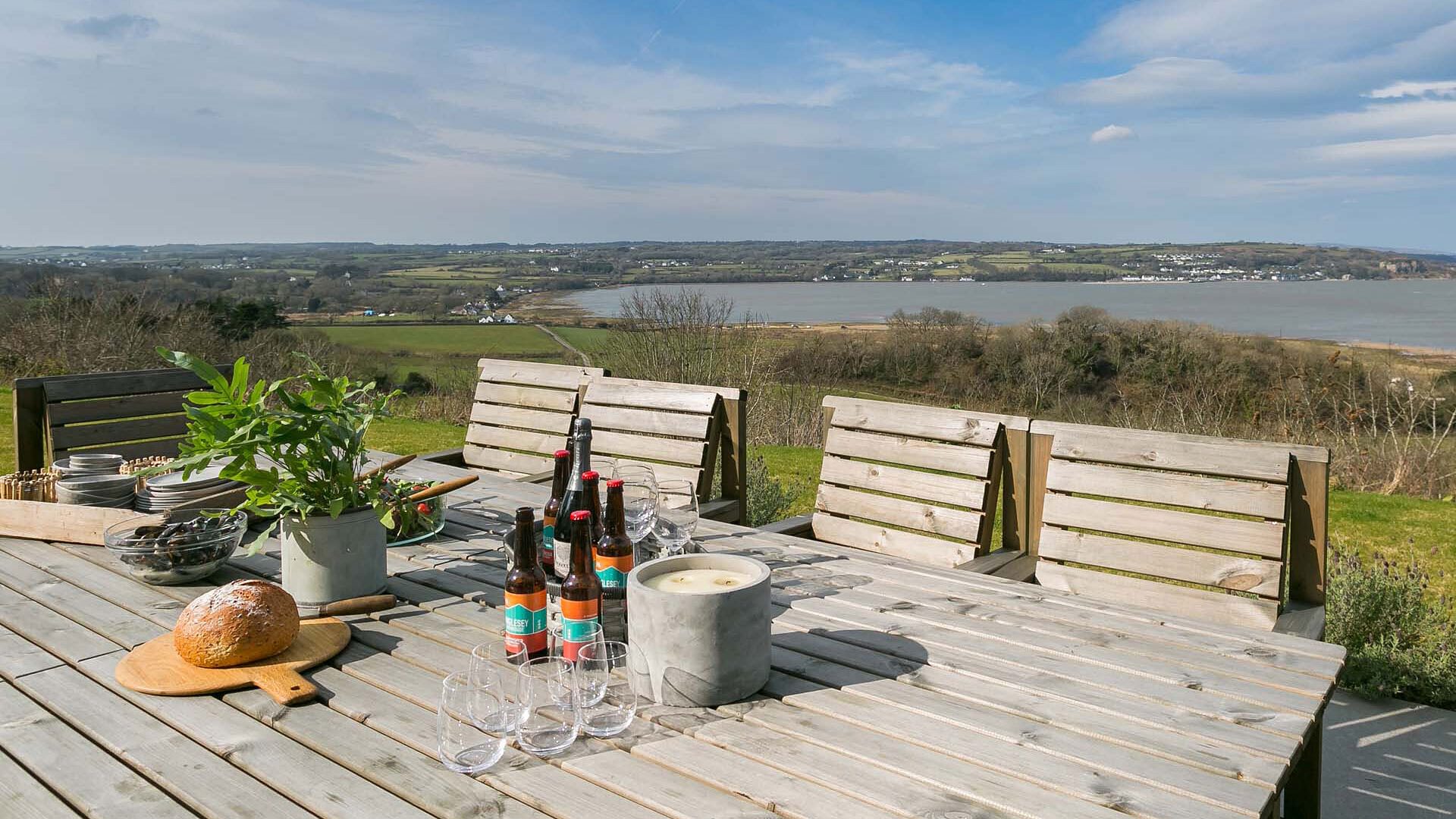 Tan Y Fron Red Wharf Bay Anglesey patio view 1920x1080