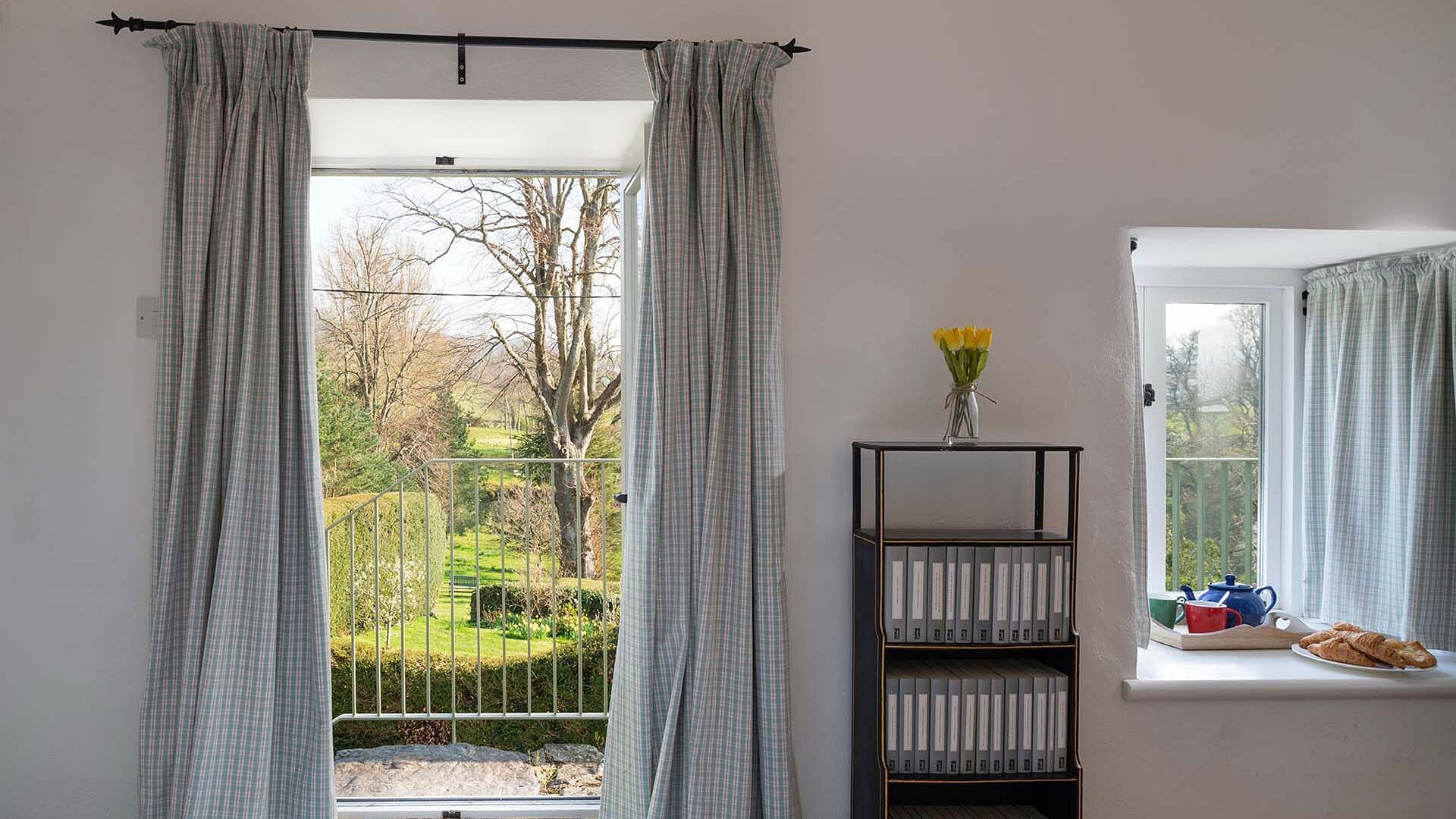 The Old Barn Eglwysbach Conwy main bedroom balcony view 2 1920x1080