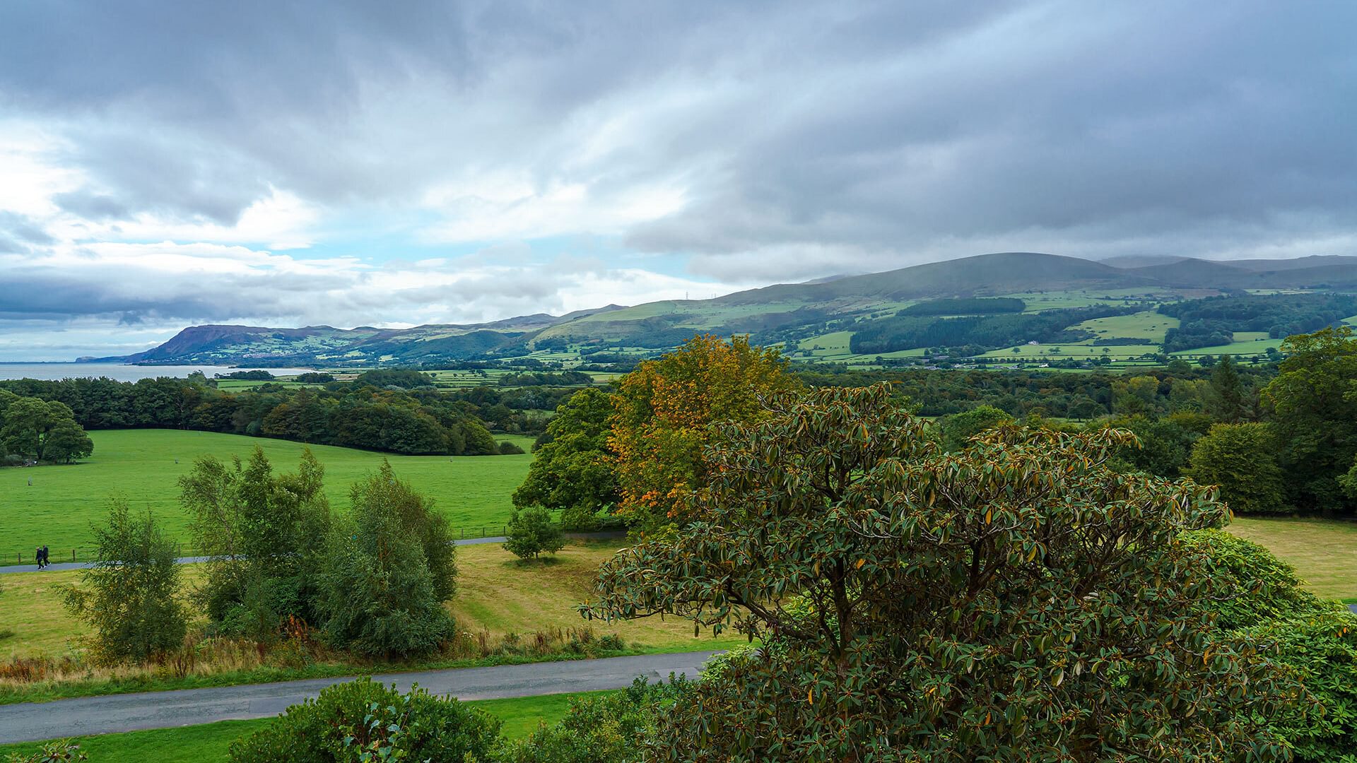 View of Carneddau and Menai Strait From Penrhyn Castle 1920x1080